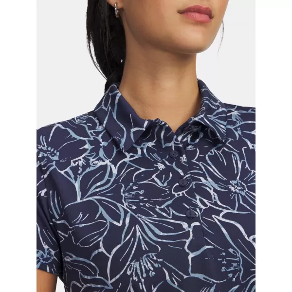  Ženska majica s kratkimi rokavi UNDER ARMOUR UA PLAYOFF 3.0 PRINTED POLO 1387148-411 MODRA 