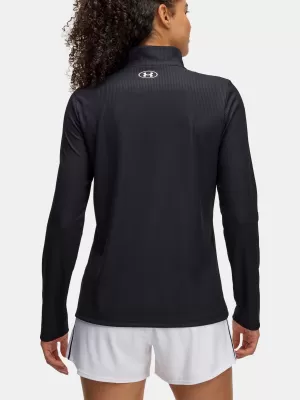 Ženska majica s kratkimi rokavi UNDER ARMOUR TECH RIB 1/2 ZIP 1389857-001 ČRNA