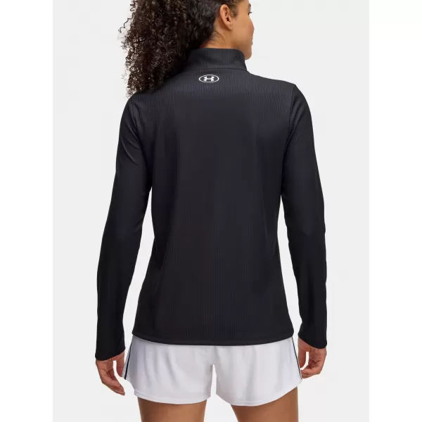  Ženska majica s kratkimi rokavi UNDER ARMOUR TECH RIB 1/2 ZIP 1389857-001 ČRNA 