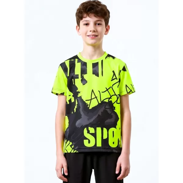 Otroška premium funkcionalna majica ALTISPORT VOJ/ALK076TR01 ČRNA/FLUO RUMENA 