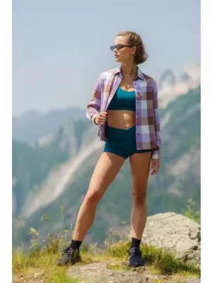 Ženska flanelasta majica NORDBLANC HALCYON NBSSL8244 VIJOLIČNA