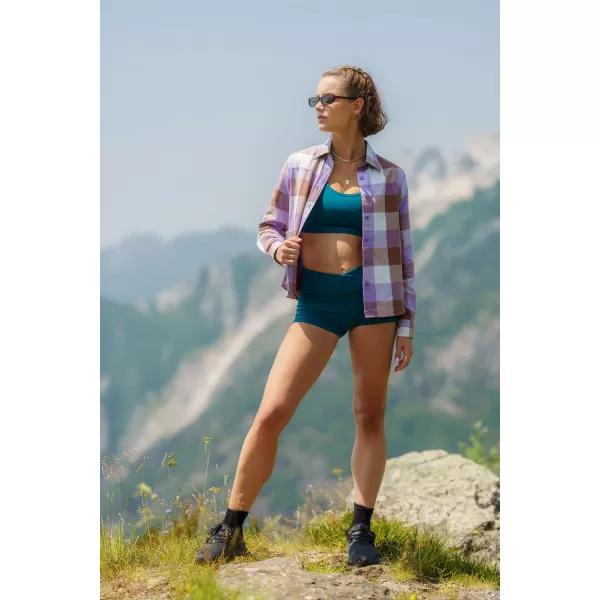  Ženska flanelasta majica NORDBLANC HALCYON NBSSL8244 VIJOLIČNA 