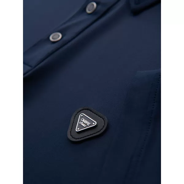  Moška T -majica z ovratnikom OMBRE OM-POSS-0150 MORNARSKO MODRO 
