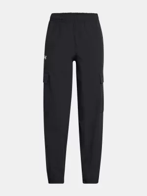 Dekliške športne hlače UNDER ARMOUR UA RIVAL WOVEN CARGO PANTS 1386527-001 ČRNA