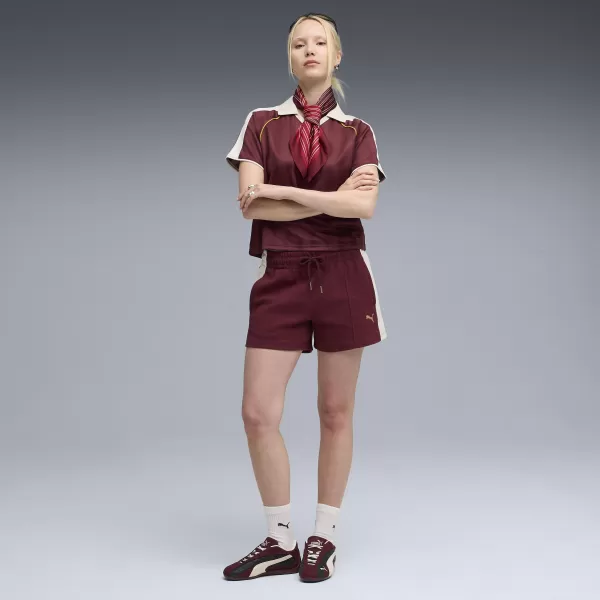 Ženske kratke hlače PUMA T7 PINTUCK SHORTS 4' 63213996 RUBINASTI ŠIMER 