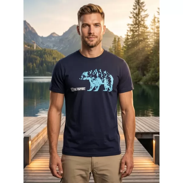  Moška T -majica s kratkimi rokavi ALTISPORT ALM193129 SEA -BLUE 