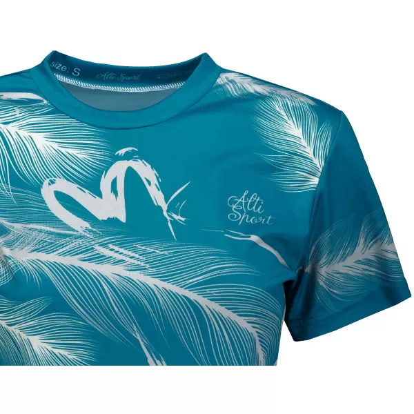  Ženski vrhunski kratki top ALTISPORT VOJ/ALW001TR07 EMERALD/ŠEDÁ SMARAGDNO/SIVA 