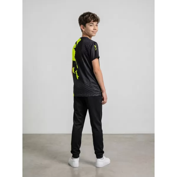  Otroška premium funkcionalna majica ALTISPORT VOJ/ALM112TR01 ČRNO-FLUO RUMENA 