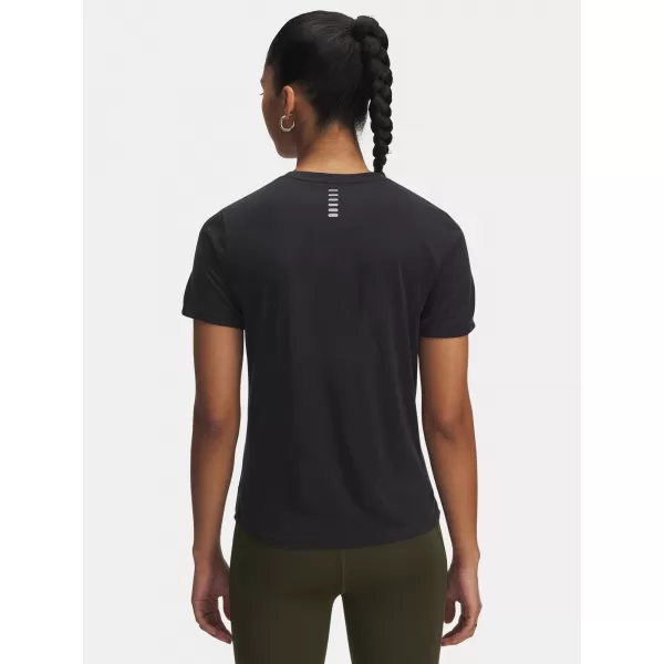  Ženska majica s kratkimi rokavi UNDER ARMOUR UA LAUNCH JACQUARD SS 6005096-004 ČRNA 
