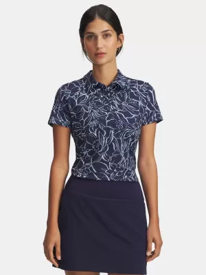 Ženska majica s kratkimi rokavi UNDER ARMOUR UA PLAYOFF 3.0 PRINTED POLO 1387148-411 MODRA