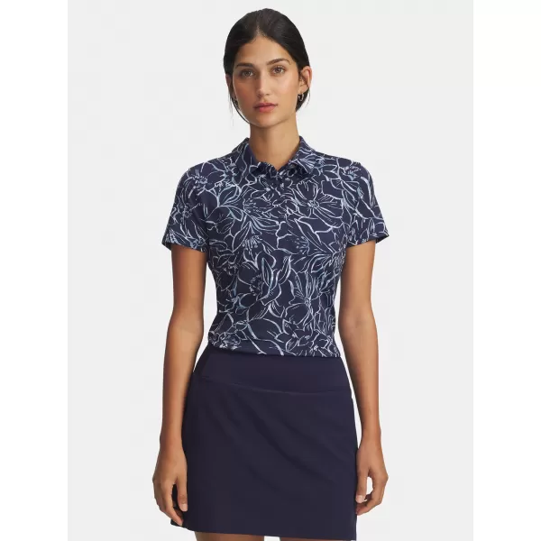  Ženska majica s kratkimi rokavi UNDER ARMOUR UA PLAYOFF 3.0 PRINTED POLO 1387148-411 MODRA 