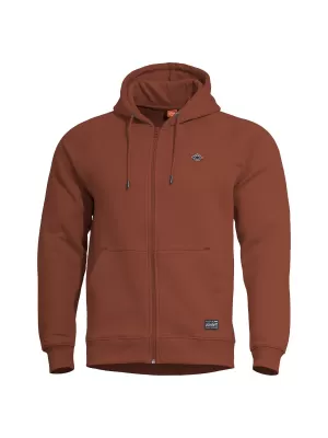 Pulover PENTAGON PHAETON HOOD ZIP SWEATER K09021 KOSTANJEVA RDEČA