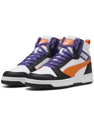 Otroški čevlji PUMA REBOUND V6 MID JR 39383134 PUMA BELA/ORANŽNA GLO/ČRNA