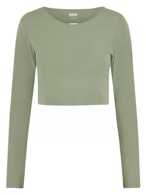Ženska majica s kratkimi rokavi URBAN CLASSICS TB7807 MATCHA ZELENA