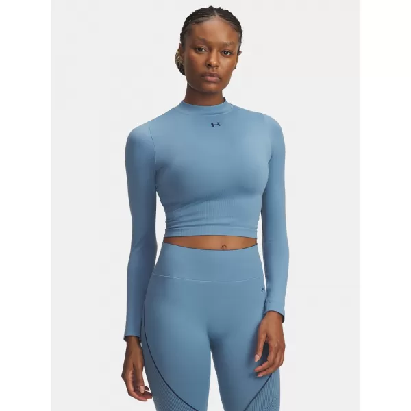  Ženska majica s kratkimi rokavi UNDER ARMOUR UA VANISH SEAMLESS LS 6000645-418 MODRA 