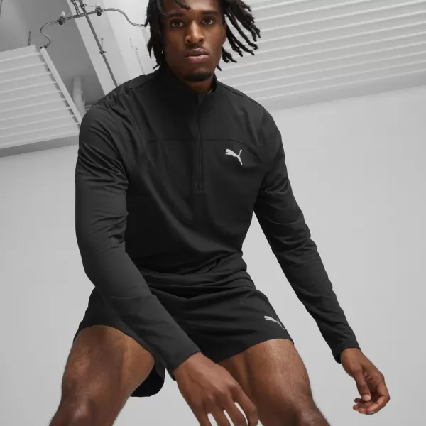  Športna majica PUMA RUN CLOUDSPUN 1/4 ZIP 52499201 ČRNA PUMA 