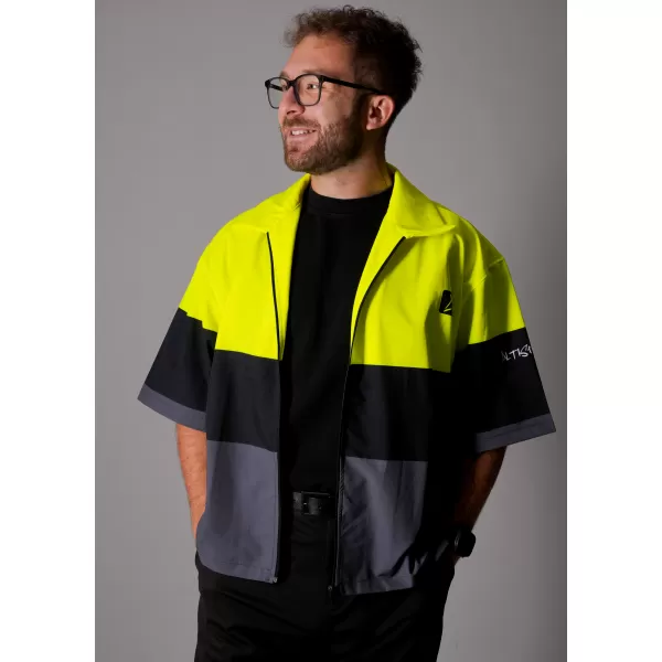  Moška vrhunska majica ALTISPORT VOJ/ALM051KOS01 NEON RUMENA/SIVA 