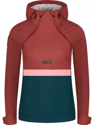 Ženski softshell anorak NORDBLANC NBWSL8275 RDEČA/ZELENA