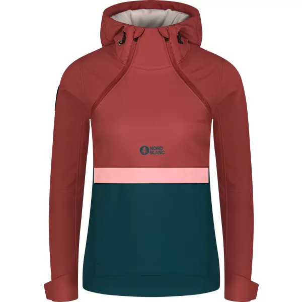  Ženski softshell anorak NORDBLANC NBWSL8275 RDEČA/ZELENA 