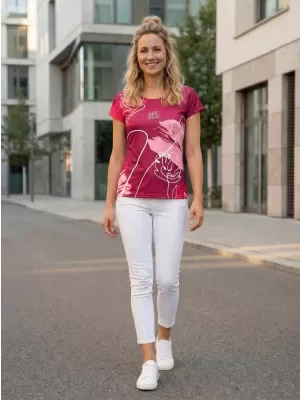 Vrhunska ženska majica za prosti čas ALTISPORT VOJ/ALW120TR06 FUKSIJA