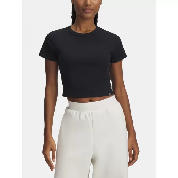  Ženska majica s kratkimi rokavi UNDER ARMOUR UA RIVAL RIB BABY TEE 6000264-001 ČRNA 