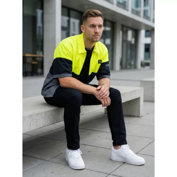  Moška vrhunska majica ALTISPORT VOJ/ALM051KOS01 NEON RUMENA/SIVA 