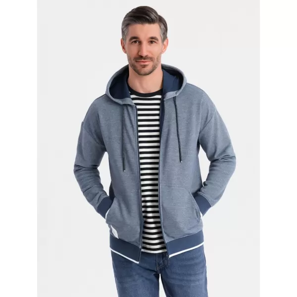 Moška jopica OMBRE BLACK OM-SSZP-0210 MORNARSKO MODRO 