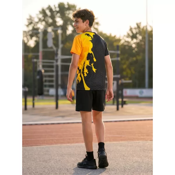  Otroška premium funkcionalna majica ALTISPORT VOJ/ALM112TR01 ČRNO-FLUO ORANŽNA 