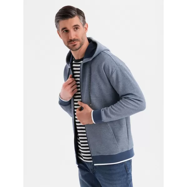  Moška jopica OMBRE BLACK OM-SSZP-0210 MORNARSKO MODRO 