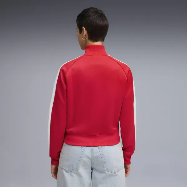  Ženski pulover PUMA T7 ALWAYS ON SHORT TRACK JACKET 62979611 ZA VSE ČASE RDEČE 