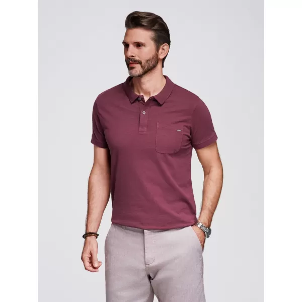  Moška T -majica z ovratnikom OMBRE OM-POWS-0142 MAROON 