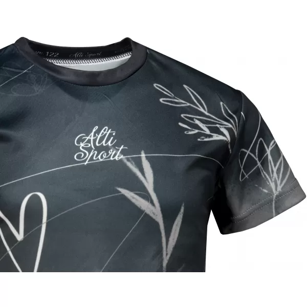  Otroška premium funkcionalna majica ALTISPORT VOJ/ALK083TR01 ČRNO-BELO 
