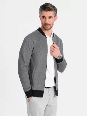 Moški pulover OMBRE OM-SSZP-0210 ČRNA/SIVA