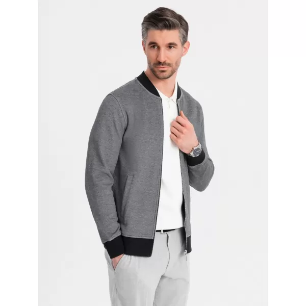  Moški pulover OMBRE OM-SSZP-0210 ČRNA/SIVA 