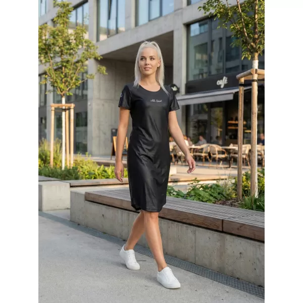  Ženska podaljšana vrhunska majica s kratkimi rokavi ALTISPORT VOJ/ALW075SAT02 ČRNA 