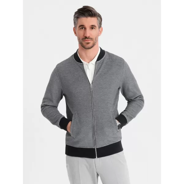  Moški pulover OMBRE OM-SSZP-0210 ČRNA/SIVA 
