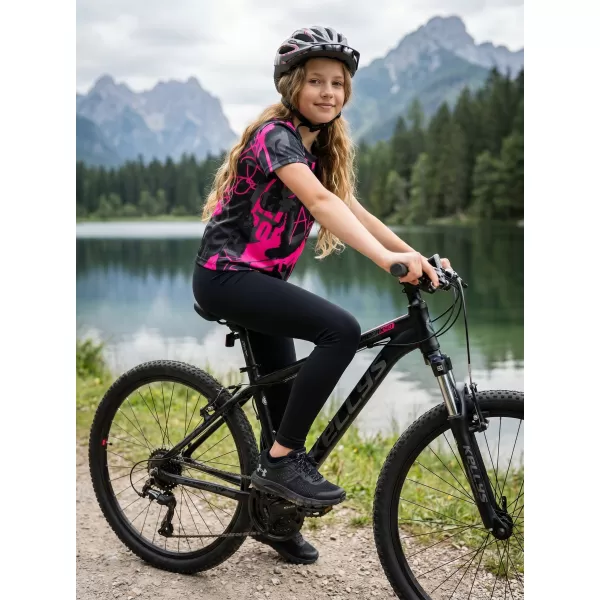  Otroška premium funkcionalna majica ALTISPORT VOJ/ALK076TR01 ČRNA/FLUO ROZA 