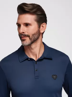 Srajca OMBRE OM-POLS-0139 MORNARSKO MODRO