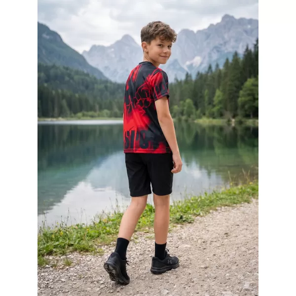  Otroška premium funkcionalna majica ALTISPORT VOJ/ALK076TR01 RDEČA IN ČRNA 