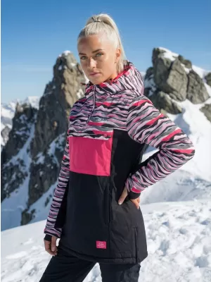 Ženska zimska jakna ALTISPORT GANICE ČRNA/ROZA
