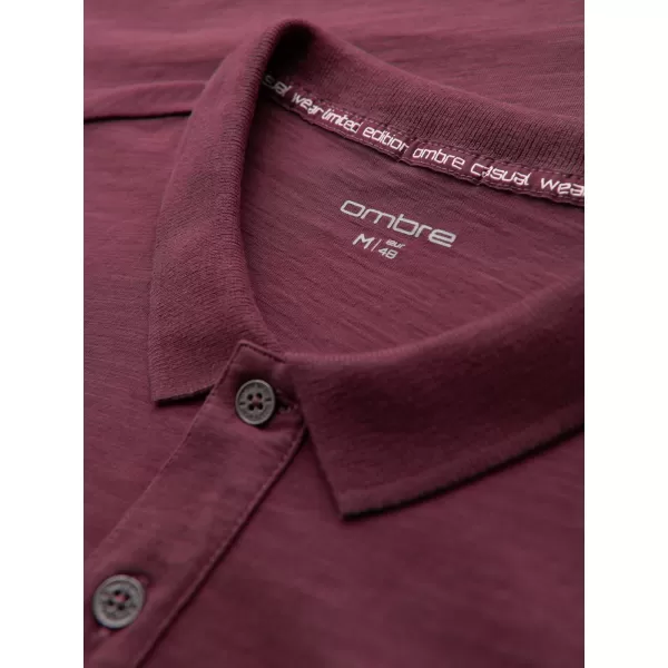  Moška T -majica z ovratnikom OMBRE OM-POWS-0142 MAROON 