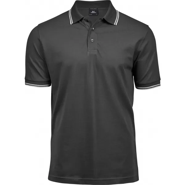  Moška majica s kratkimi rokavi TEE JAYS | TJ 1407 TEMNO SIVA/BELA 