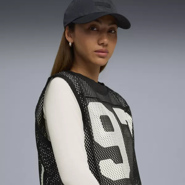  Tank Top PUMA X ROSÉ RELAXED MESH TOP 63380401 PUMA ČRNA 