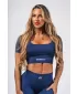Brezšivni kratki top za oblikovanje FLOW SEAMLESS 499 MODRA Nebbia