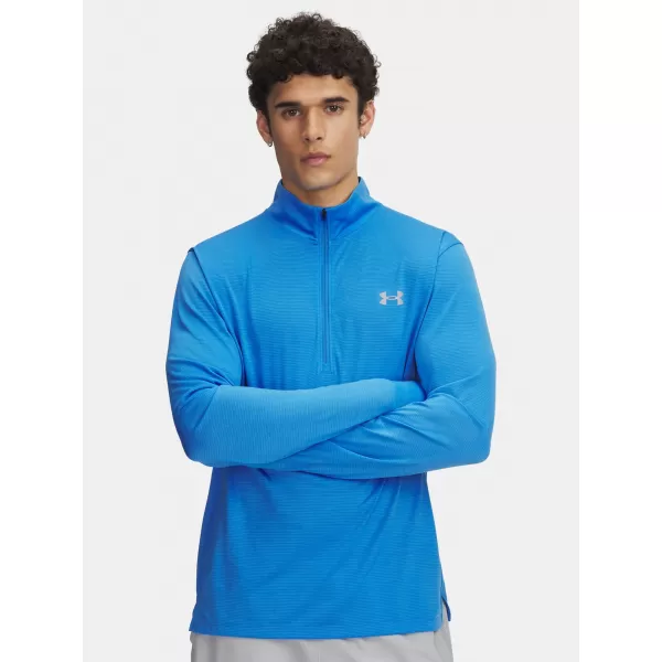  Moška majica s kratkimi rokavi UNDER ARMOUR UA LAUNCH 1/4 ZIP 6005542-402 MODRA 