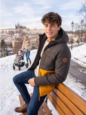 Moška zimska jakna KIXMI VOLKER GORČICA