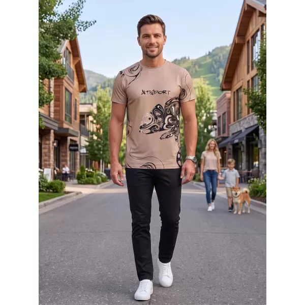  Moška vrhunska majica za prosti čas ALTISPORT VOJ/ALM122TR06 BEŽ 