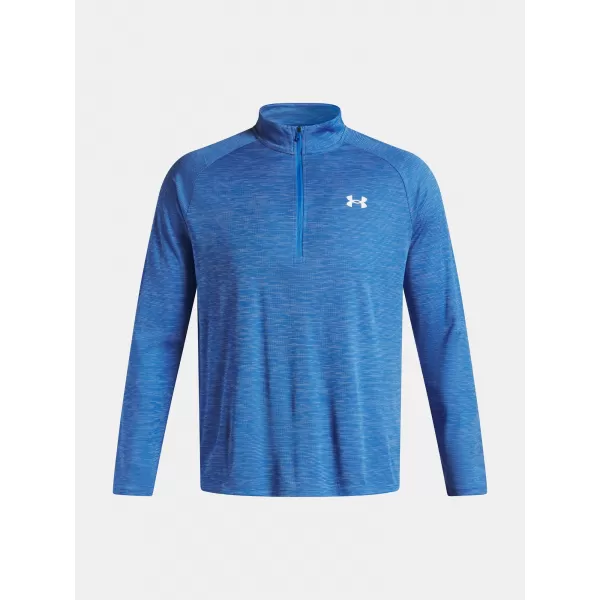  Moška majica s kratkimi rokavi UNDER ARMOUR UA TECH TEXTURED 1/2 ZIP 1382797-402 MODRA 