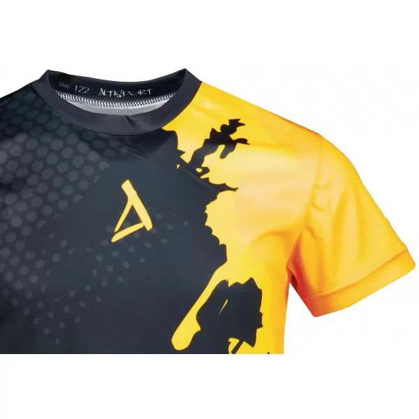  Otroška premium funkcionalna majica ALTISPORT VOJ/ALM112TR01 ČRNO-FLUO ORANŽNA 