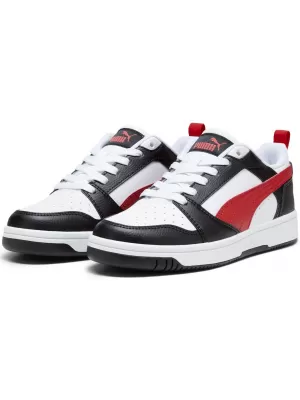 Otroški čevlji PUMA REBOUND V6 LO JR 39383304 PUMA BELA/RDEČA/ČRNA